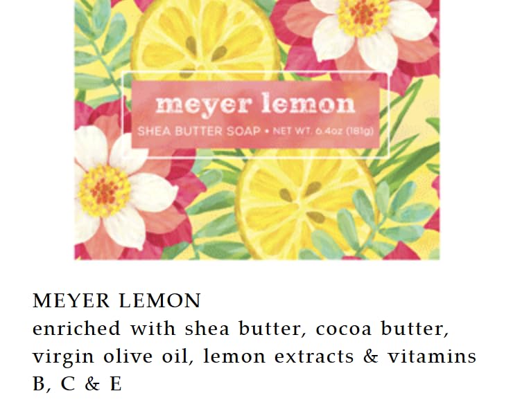 Greenwich Bay Trading Company Meyer Lemon Shea Butter Soap, 6.4 oz Bars, Set of 3 Beauty & Personal Care Greenwich Bay