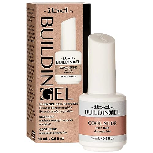 IBD Building Gel, Hard Gel Nail Extension, Cool Nude, Soak-Off, Nail Builder Strengthener, 0.5 fl oz