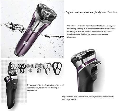 aiqiua Electric Razor, Rechargeable Electric Shaver Waterproof Wet & Dry Rotary Shavers for Men Electric Shaving Razors with Pop-up Trimmer, Beauty and Personal Care aiqiua