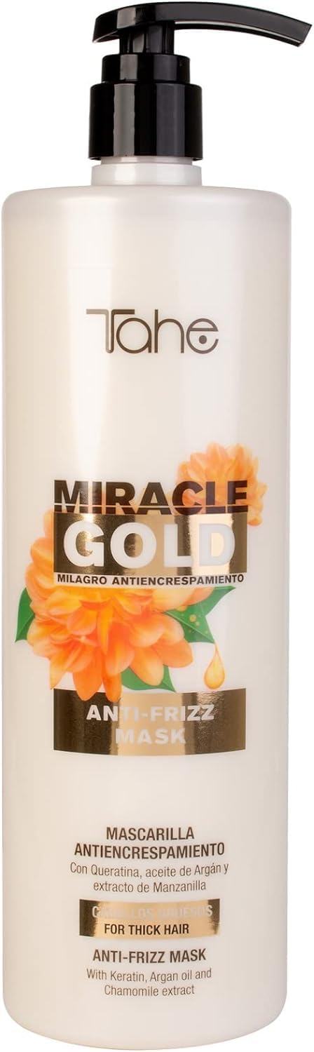 Tahe Miracle Gold Kit For Frizz Control - Shampoo 1000ml + Mask 1000ml + Styling Cream 100ml Beauty & Personal Care Tahe