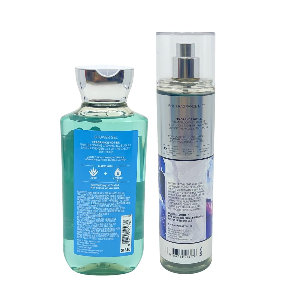 Bath & Body Works Moonlight Path 2pc bundle Shower Gel 10 fl oz and Mist 8 fl oz - Gift Set for Women Beauty & Personal Care Bath & Body Works
