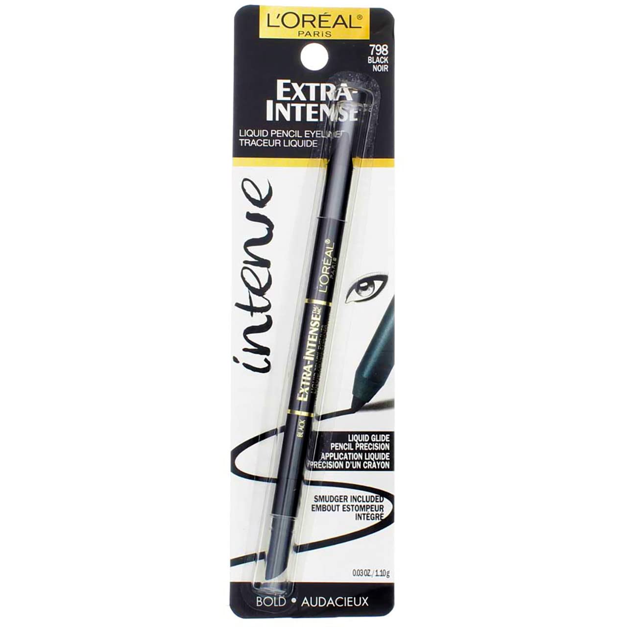L'Oréal Paris Extra-Intense Pencil Eyeliner, 798 Black (Pack of 2) Beauty & Personal Care L'Oreal Paris