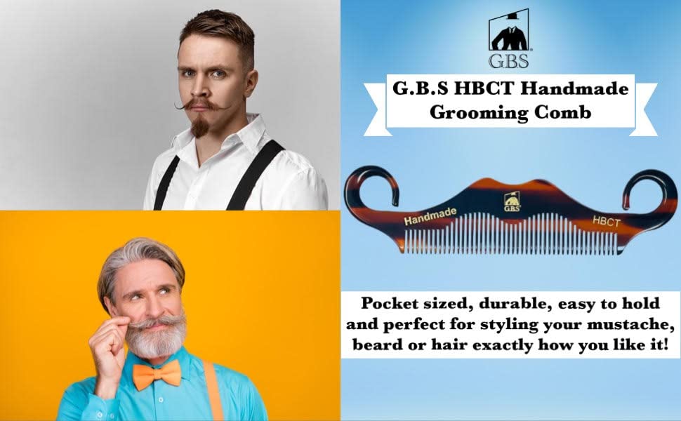 G.B.S Men's Grooming, Hand-made of Quality Cellulose Acetate, Anti-static No Cling No Snag Smooth Edges Beauty and Personal Care G.B.S