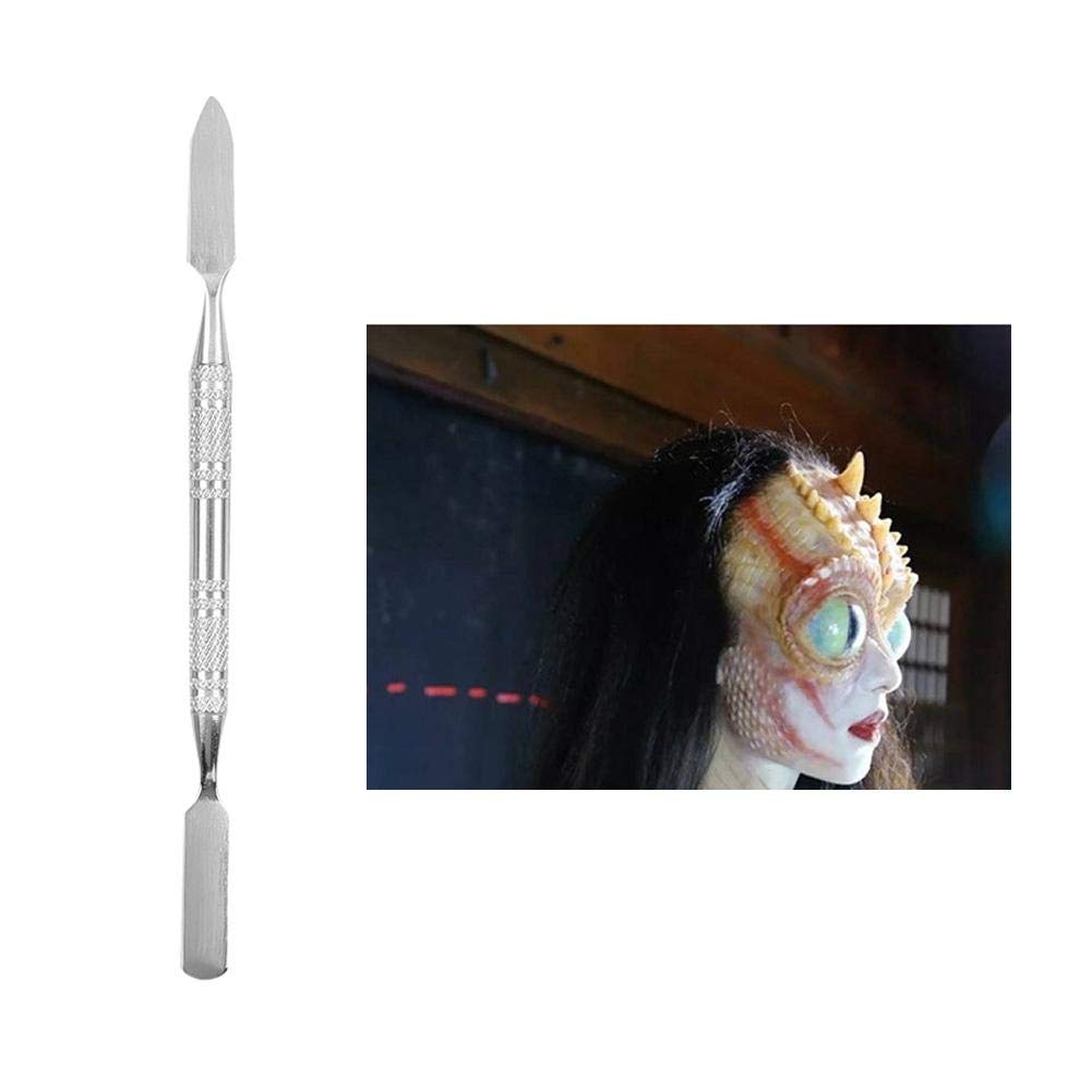 Modeling Scar Wax with Stainless Steel Double Ended Spatula Applicator Special Effects FX Makeup Tool for Theatrical Makeup and Halloween Fake Wound Beauty & Personal Care Salmue