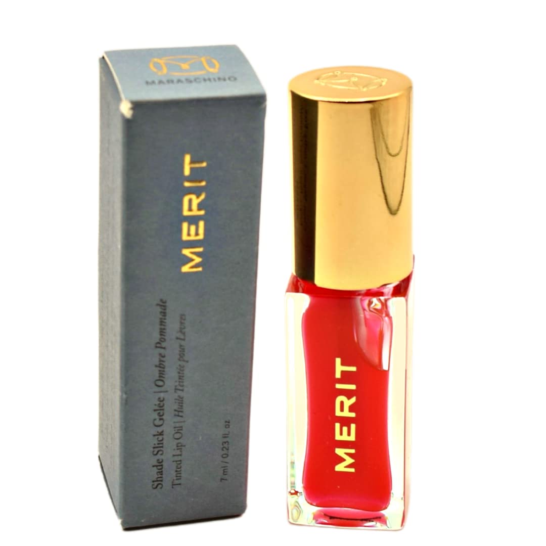 MERIT Shade Slick Gelée Sheer Tinted Lip Oil Maraschino Beauty & Personal Care Merit