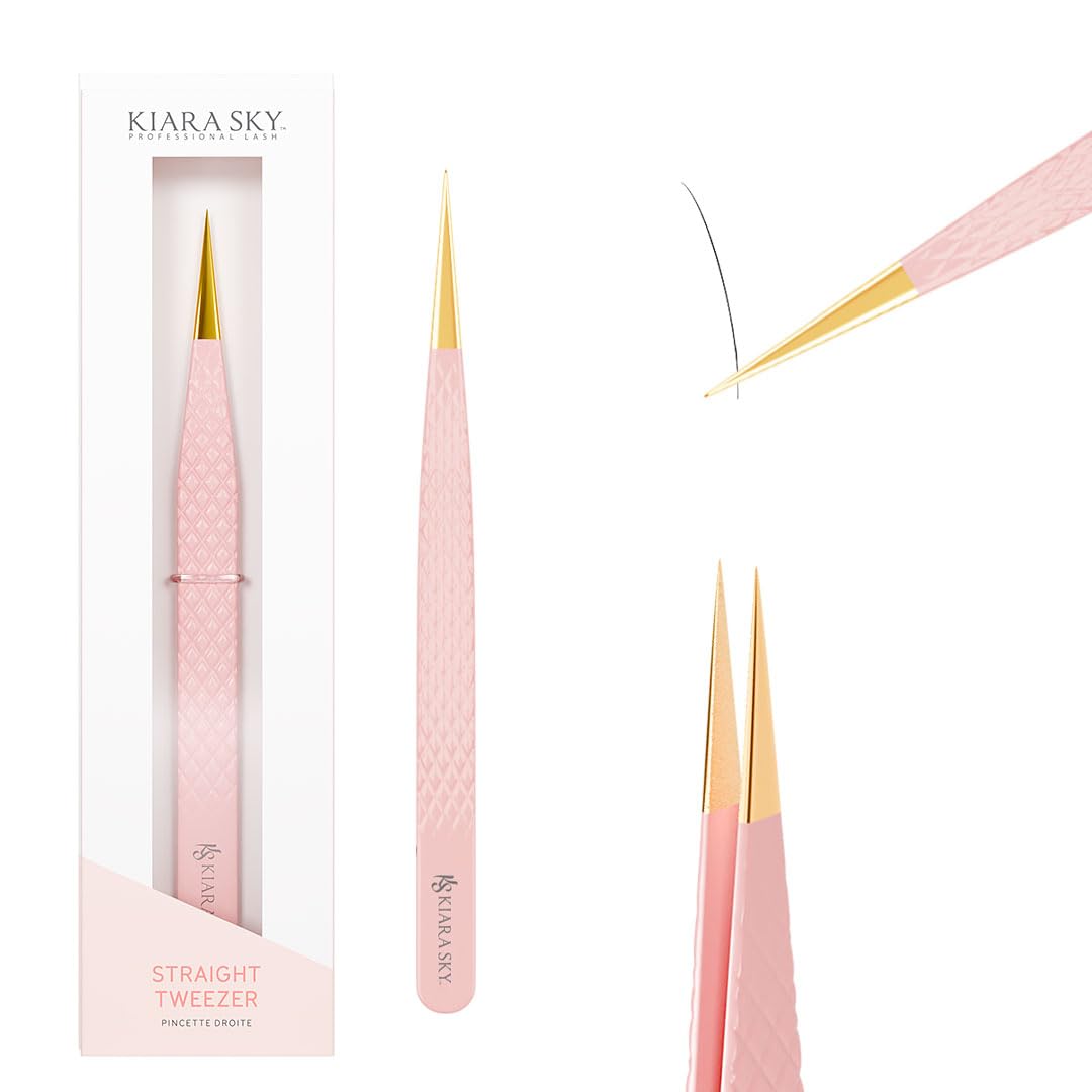 KIARA SKY LASH Tweezer for Eyelash Extensions - Precision Fiber Tip Grip - Volume, Mega Volume, and Lash Removal Fills - Comfortable Ergonomic Design Beauty and Personal Care KIARA SKY