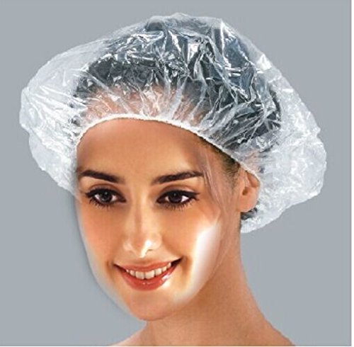 100 Pcs Disposable Plastic Shower Caps Clear Elastic Thick Bath Cap For Women Spa,Home Use,Hotel and Hair Salon Beauty & Personal Care KINGLAKE