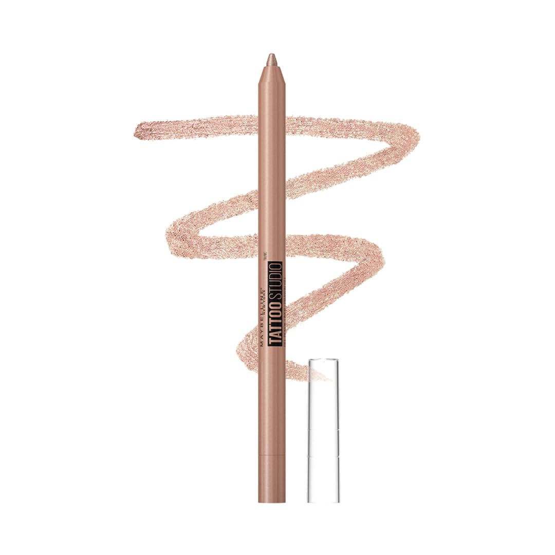 MAYBELLINE New York Tattoo Studio Long-Lasting Sharpenable Eyeliner Pencil, Glide on Smooth Gel Pigments with 36 Hour Wear, Waterproof Rose Quartz