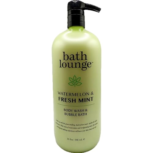 Bath Lounge Watermelon & Fresh Mint Body Wash and Bubble Bath, 32 fl oz, Dual-Action Formula Beauty & Personal Care Bath Lounge