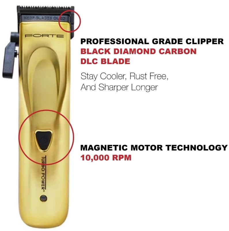 M Hair Designs Turbo Power Forte Clipper and Turbo Power Forma Trimmer Duo - Salon Professional Clipper and Trimmer Set - Professional Trimmer Beauty and Personal Care M Hair Designs