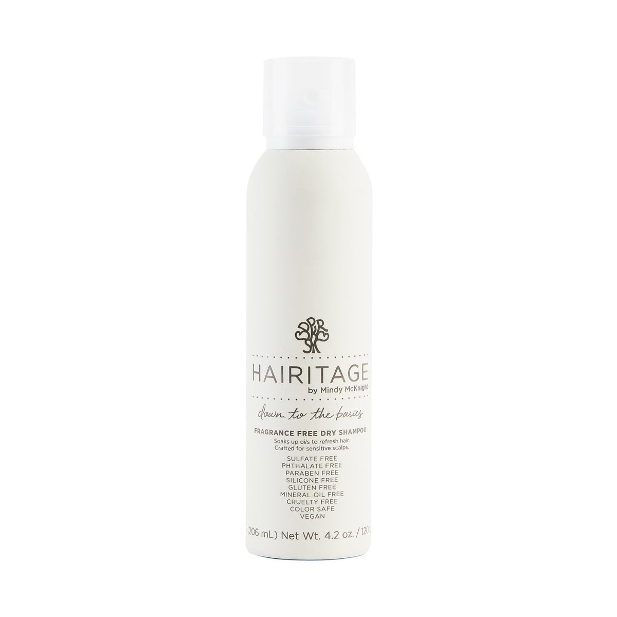 Hairitage Down to the Basics Dry Shampoo Spray with Rice Protein - Translucent - No Aritficial Fragrances - Oil-Absorbing - Refresh Hair + Odor -