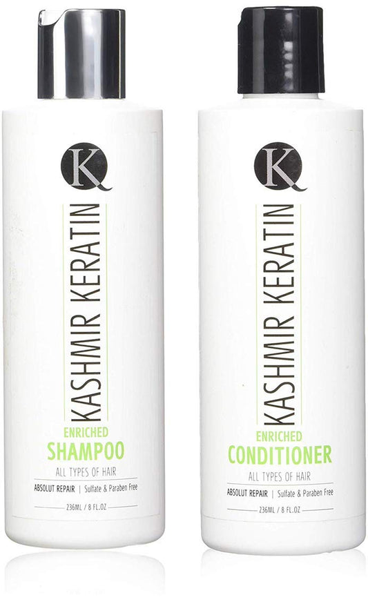 Keratin Enriched 8oz Hair Care Sets (8 Ounce Shamp/Cond) Beauty & Personal Care Kashmir Hair Systems