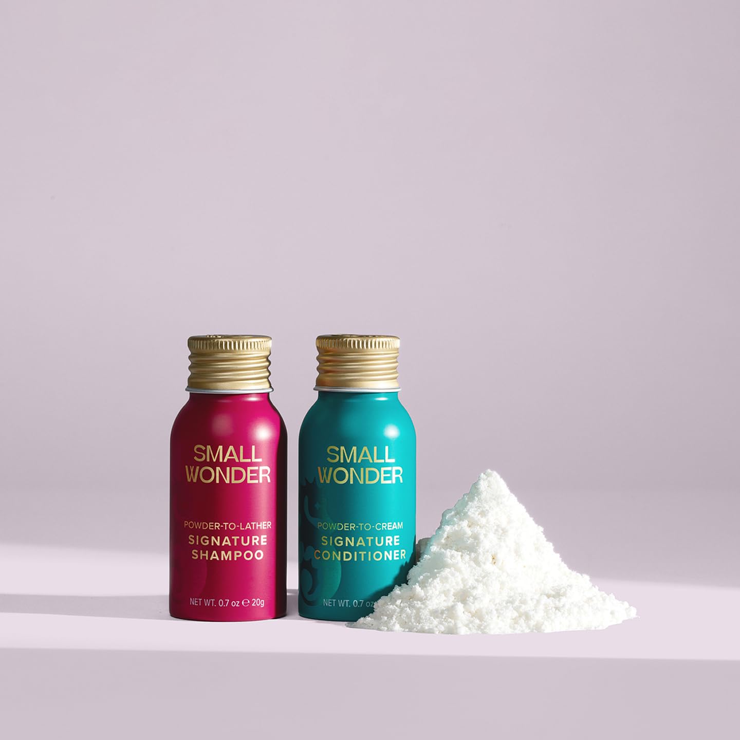 SMALL WONDER® Signature Shampoo and Conditioner Minis Travel Set 0.7oz (Up to 20 Uses) - Sulfate Free, Paraben-Free, Color-Safe, Powder to Creamy Beauty & Personal Care SMALL WONDER