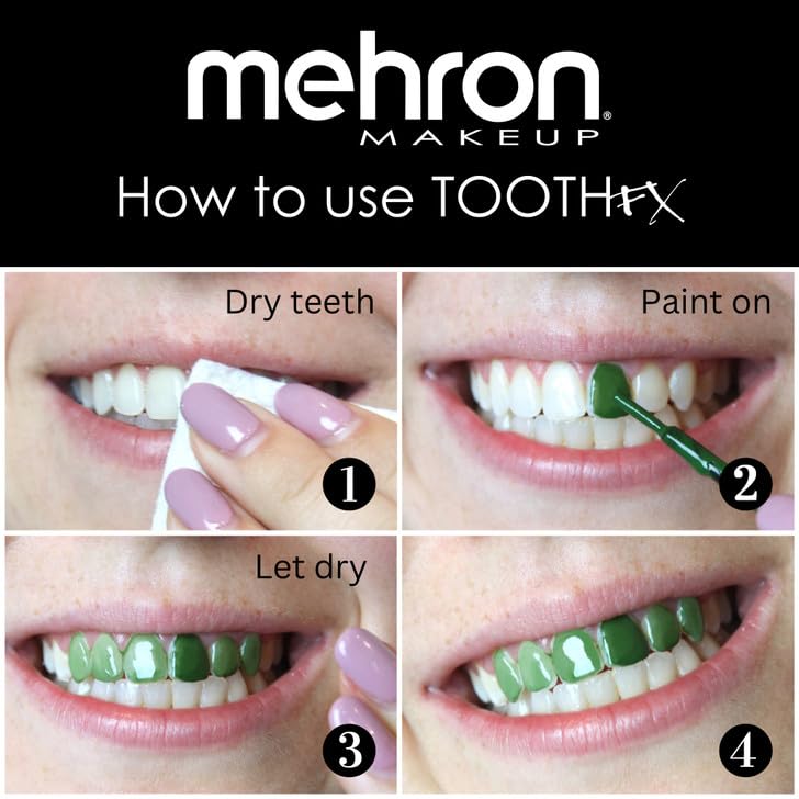 Mehron Makeup Tooth FX Spinach | Temporary Green Tooth Paint | Perfect for Creating Green Teeth FX & Rotten Teeth Makeup for Halloween, Cosplay Beauty & Personal Care Mehron