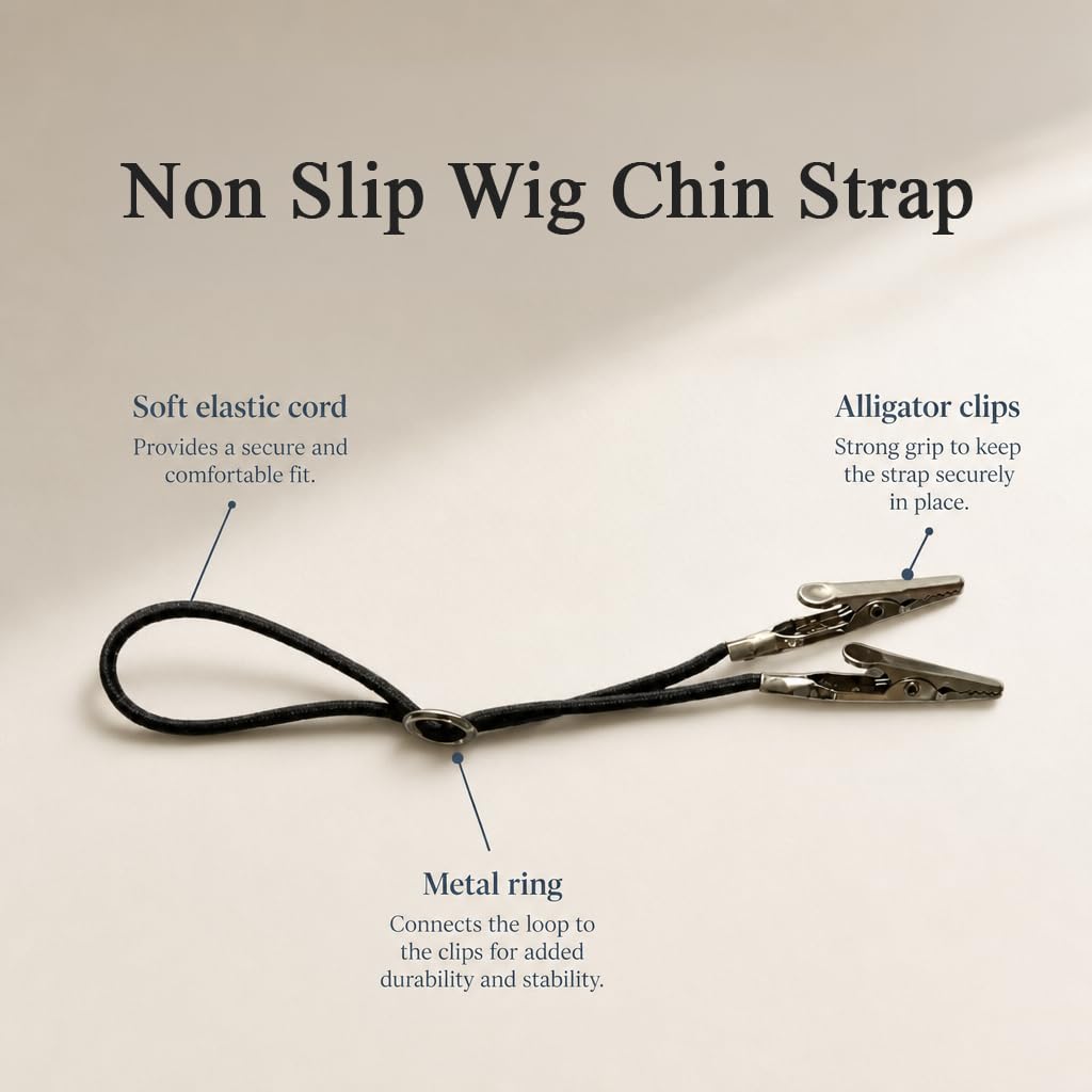 Wig Chin Strap with Strong Grip for Styling, Cutting & Brushing, 2 Pack