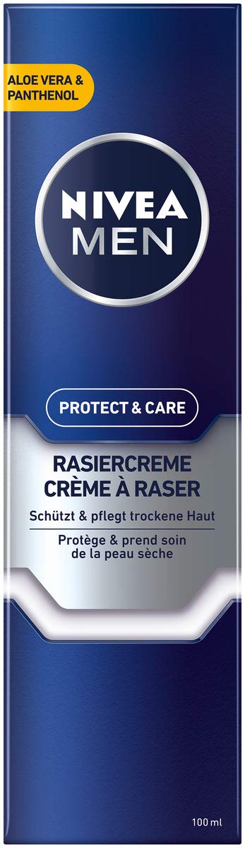 Nivea Men Protect & Care Rasiercreme im 1er Pack (1 x 100 ml), mit cremigem Schaum für eine sanfte Rasur, hautschonende Rasiercreme für Herren Beauty and Personal Care NIVEA MEN