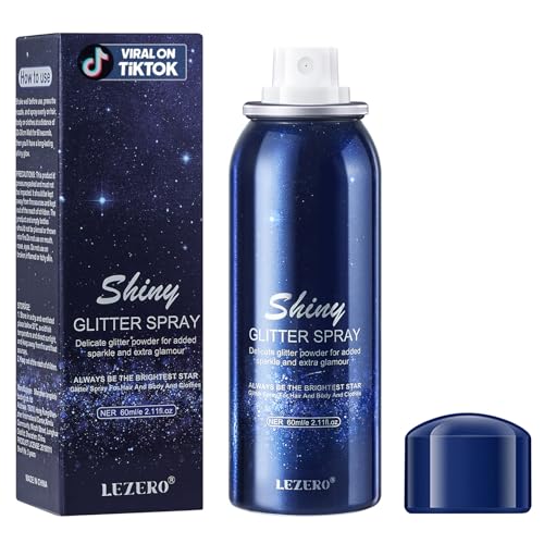 Lezero Body Glitter Spray, Temporary Shiny Hairspray for Face, Hair, Clothing, Long Lasting Quick-Drying Shimmer Mist for St. Patrick's Day, Music Beauty & Personal Care Lezero