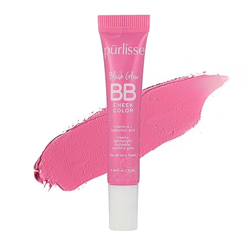 pürlisse Blush Glow BB Cheek Color - Dewy Liquid Blush for Cheeks - Enriched with Vitamin E & Hyaluronic Acid - Creamy, Lightweight & Buildable Beauty & Personal Care p?rlisse