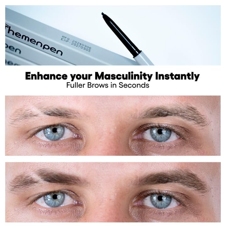 The Men Pen - Waterproof Eyebrow Pen | Beard Filler for Men | Microblading Eyebrow Pen | Hair Filler | Anti-Smudge | Mustache, Beard & Eyebrow Filler Beauty & Personal Care The Men Pen