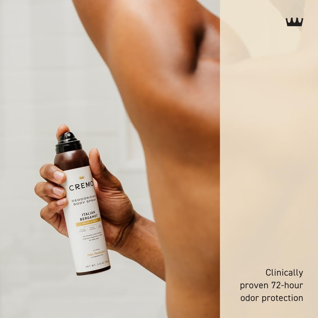 Cremo Italian Bergamot Body Spray, A Sophisticated Blend of Bergamot, Neroli Blossom, and Fresh Vetiver, 3.5 Fl Oz Beauty & Personal Care Cremo
