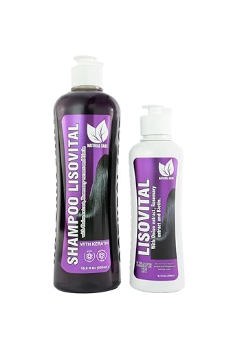 Natural Sant - Liso Vital duo kit - Shampoo & Leave-In Conditioner, Anti Frizz, Heat Protectant for Hair with Red onion extract, Biotin & Rosemary Beauty & Personal Care Natural sant