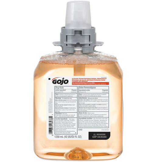 GOJO Luxury Foam Antibacterial Handwash, Fresh Fruit Fragrance, 1250 mL Foam Hand Soap Refill for GOJO FMX-12 Push-Style Dispenser (Pack of 1)