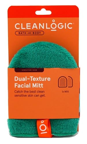 Clean Logic Dual-Texture Facial Mitt Sensitive Skin (Pack of 2) Beauty & Personal Care Cleanlogic