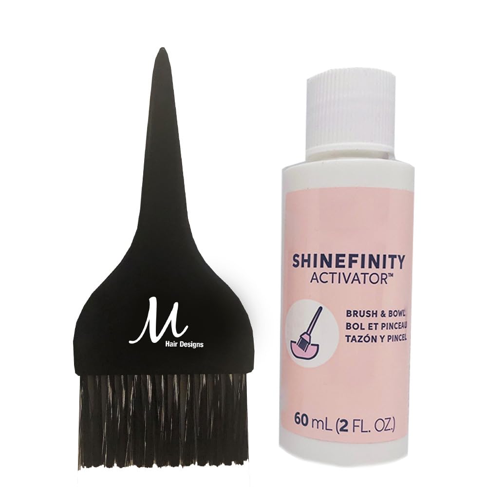 Shinefinity Activator 2% for Brush & Bowl Usage | Shinefinity Hair Color Developer 2 Fl Oz and M Hair Designs Tint Brush (Bundle) Beauty & Personal Care FUSIONPLEX