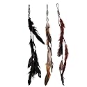 ICYANG Women Feather Hair Clips, Handmade Boho Hippie Hair Extensions with Clip Comb DIY Accessories Hairpin Headdress, Set of 3 Beauty & Personal Care ICYANG