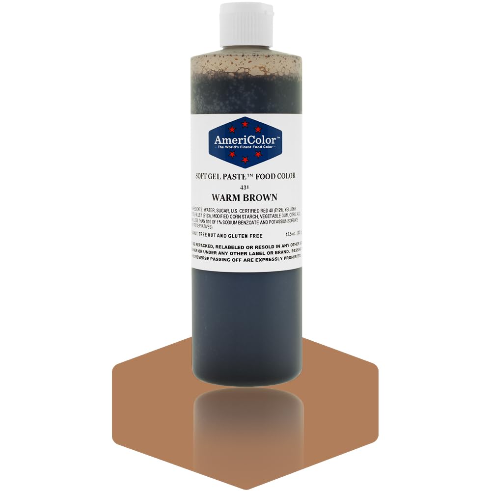 WARM BROWN 13.5 Ounce Soft Gel Paste Food Color Beauty & Personal Care AmeriColor