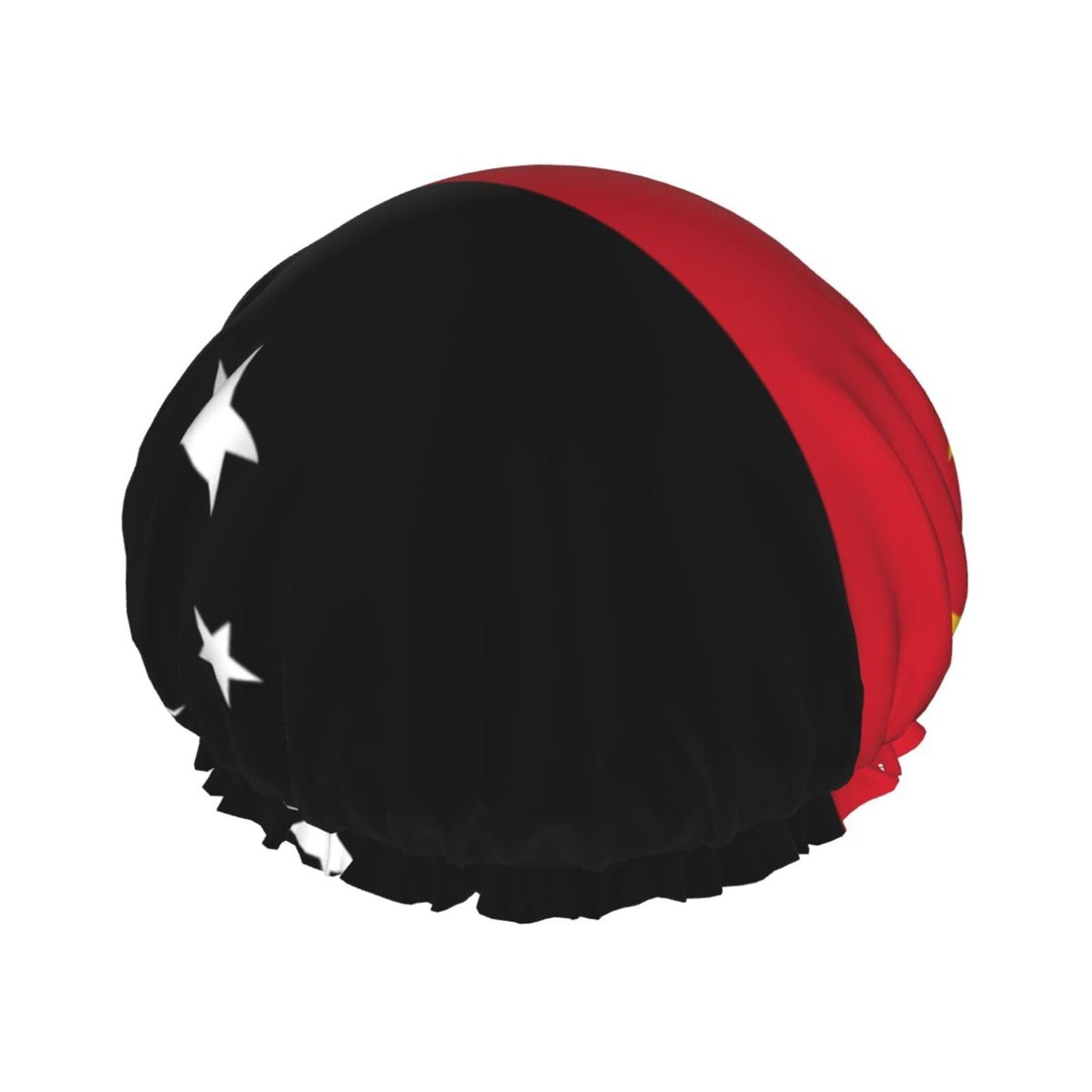 Papua New Guinea Flag Prints Shower Cap Double Layer Lined Waterproof Bathing Shower Hat Beauty and Personal Care Hayyett
