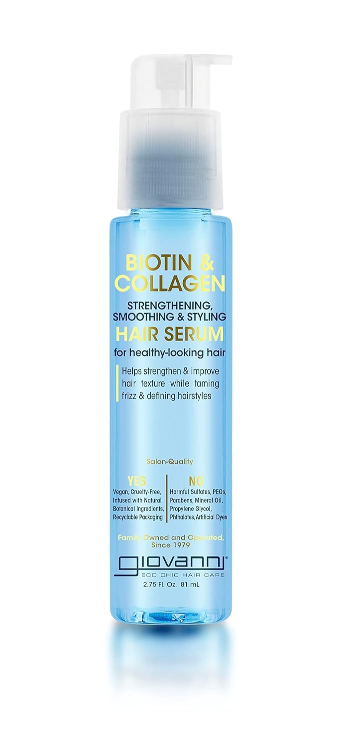 GIOVANNI Biotin & Collagen Hair Serum - Hair Strengthening, Smoothing & Styling, Vegan, Cruelty-Free, Infused with Natural Botanical Ingredients Beauty & Personal Care GIOVANNI