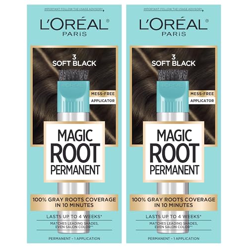 L'Oreal Paris Magic Root Permanent Hair Color Kit, 100% Gray Hair Coverage In Just 10 Minutes, Precision Brush Applicator for Seamless Application, 3 Beauty & Personal Care L'Oreal Paris