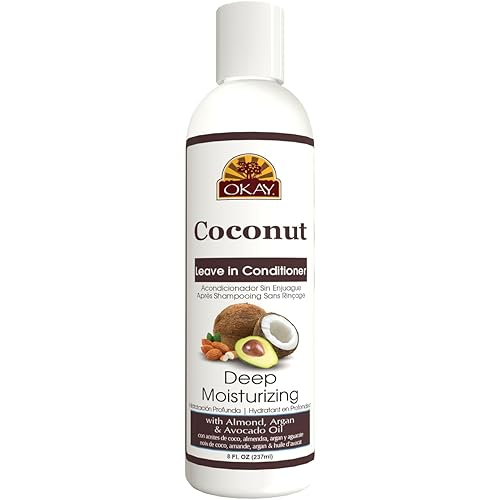 OKAY Coconut Leave In Conditioner - Hair Moisturizer For Women And Men, Contains Castor Seed Oil, Natural Hair Product For Hair Growth, Curly Hair Beauty & Personal Care OKAY