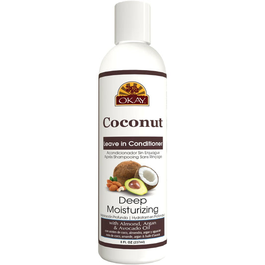 OKAY Coconut Leave In Conditioner - Hair Moisturizer For Women And Men, Contains Castor Seed Oil, Natural Hair Product For Hair Growth, Curly Hair Beauty & Personal Care OKAY