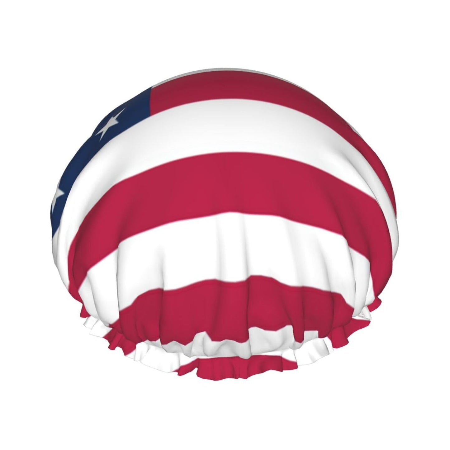 America Usa Flag Prints Shower Cap Double Layer Lined Waterproof Bathing Shower Hat Beauty and Personal Care Hayyett