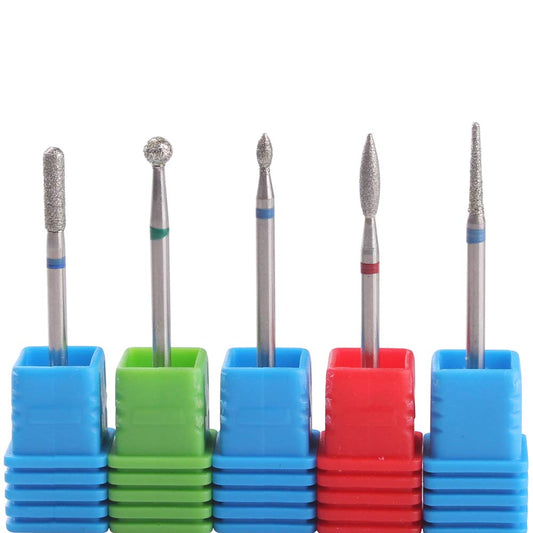 MZCMSL Russian Manicure Drill Bits, Cylinder/Ball/Flame/Needle Cuticle Bit,3/32 Shank Diamond Nail Drill Bit,5pcs Beauty & Personal Care MZCMSL