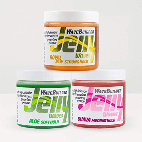 WAVEBUILDER Jelly Waves Trio-Soft Medium and Strong Hold Pomades for Waves Beauty & Personal Care WAVEBUILDER
