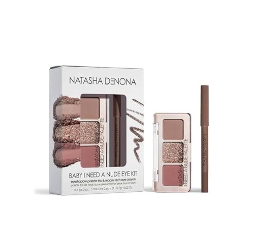 Natasha Denona BABY I NEED A NUDE EYE KIT - Baby Eyeshadow Palette & Macro Tech Eye Crayon Kit + Bonus Premium Korean Sheet Masque with Collagen Beauty & Personal Care Natasha Denona