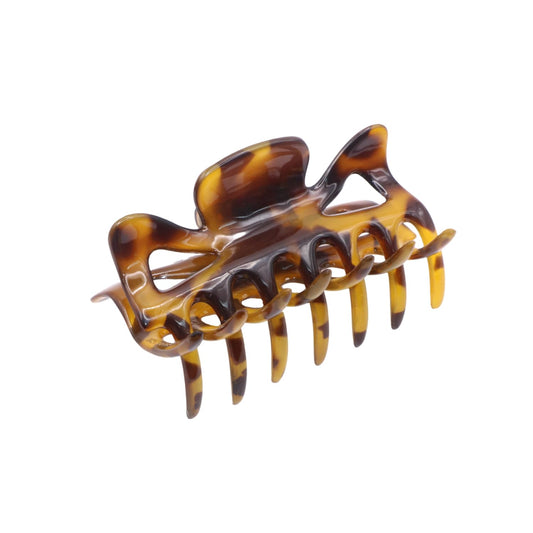 Parcelona French Classic Medium 3" Celluloid No Slip Grip Covered Spring Jaw Hair Claw Durable Styling Hair Accessories Women Strong Hold Girls Hair Beauty & Personal Care Parcelona