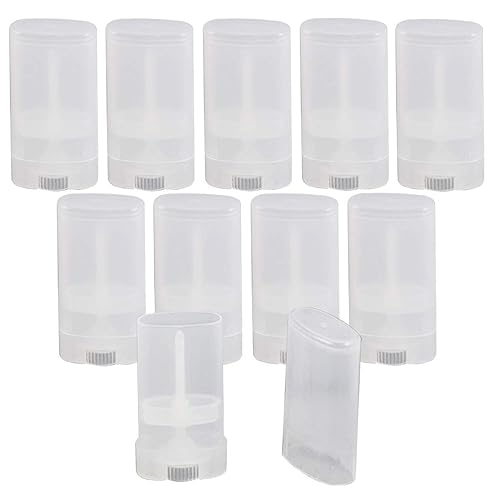 10PCS 15ml 0.5oz Clear Empty Plastic Oval DIY Lipstick Lip Balm Lip Gloss Tubes Deodorant Crayon Chapstick Tube Bottle Containers Oval Holder Case Beauty & Personal Care ASTRQLE