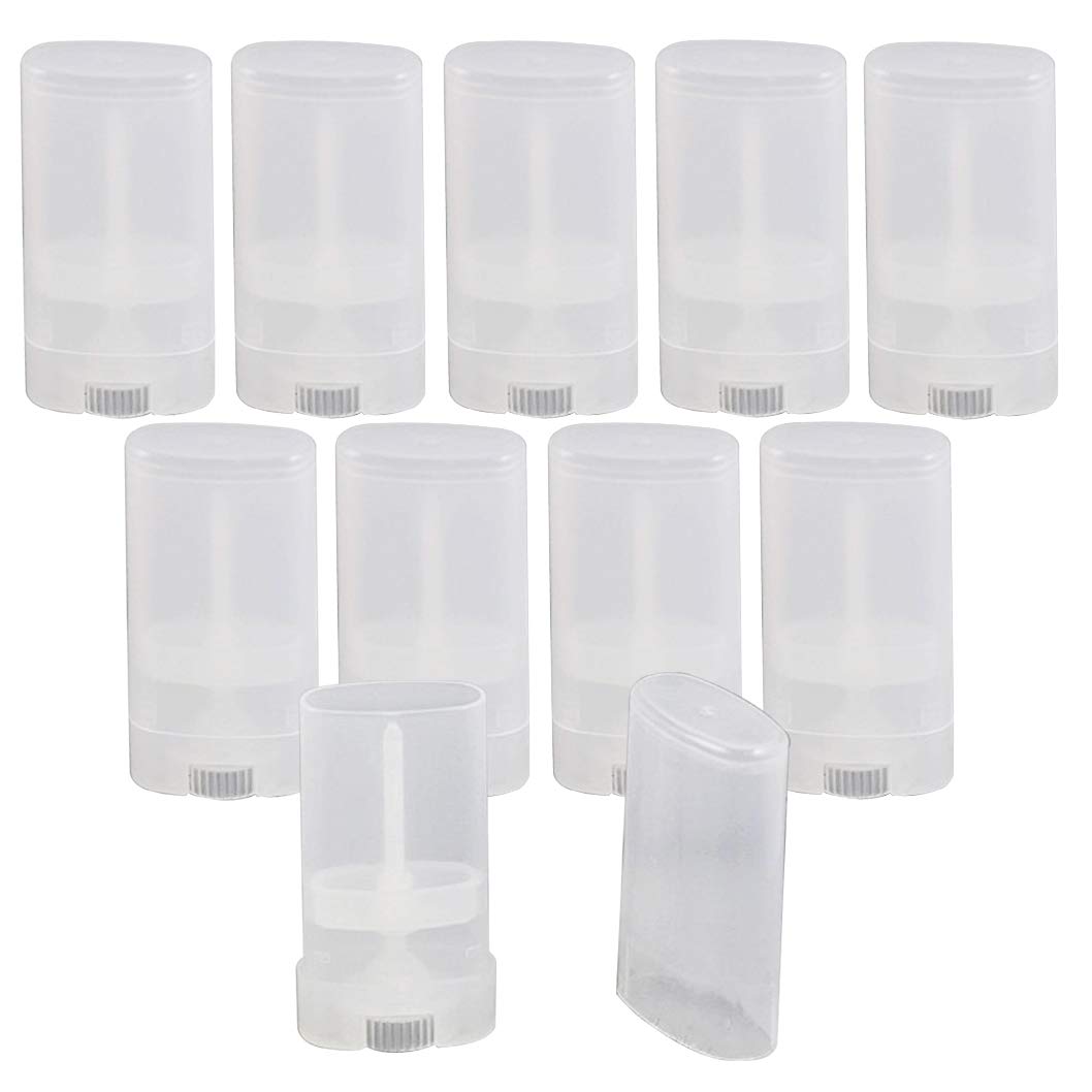 10PCS 15ml 0.5oz Clear Empty Plastic Oval DIY Lipstick Lip Balm Lip Gloss Tubes Deodorant Crayon Chapstick Tube Bottle Containers Oval Holder Case Beauty & Personal Care ASTRQLE