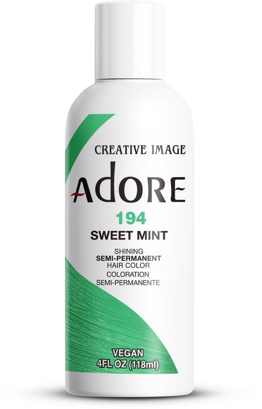 Adore Semi Permanent Hair Color (194 Sweet Mint) | Vegan & Cruelty-Free Green Hair Dye | No Ammonia, No Peroxide, No Alcohol | 4 Fl Oz Beauty & Personal Care Adore