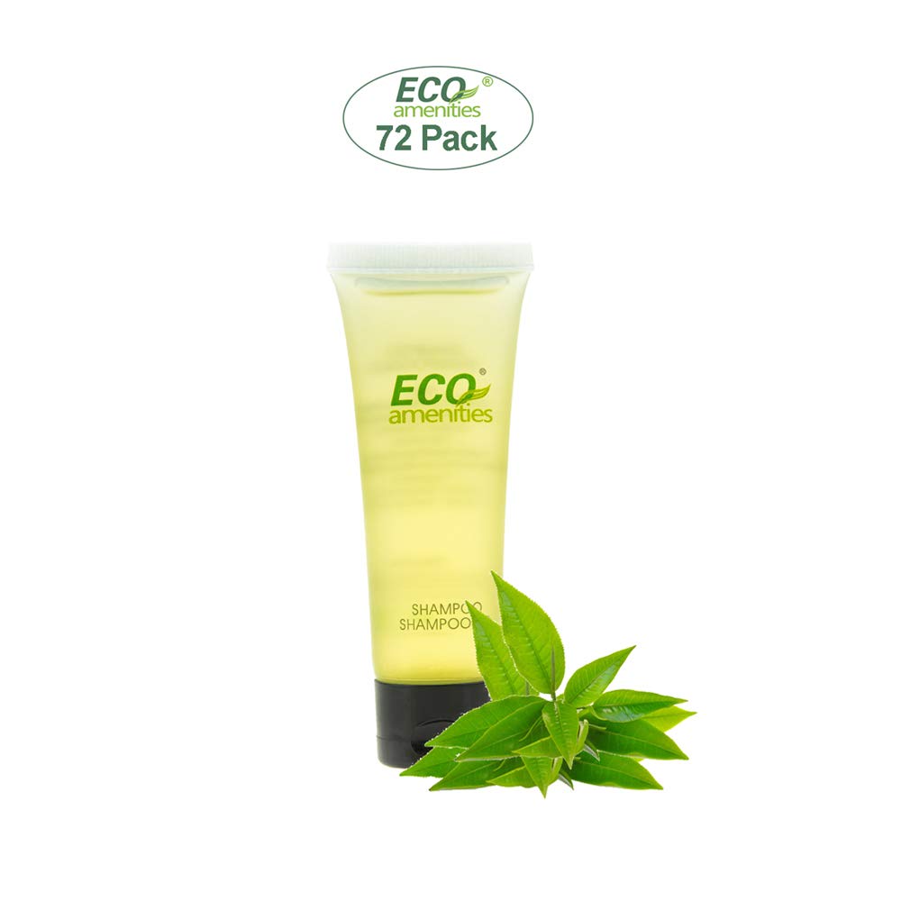 ECO amenities Shampoo Mini Flip-Cap Tubes - 1 fl oz (30 mL), 72 Count - Bulk Mini Shampoo Packs & Hotel Toiletries Bulk & Travel Toiletry Bottles Beauty & Personal Care ECO amenities