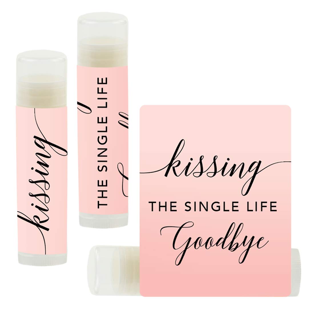 Andaz Press Blush Pink Rose Elegant Bridal Shower Engagement Party, Lip Balm Chapstick Favors, Kissing The Single Life Goodbye, 12-Pack, Bridal Shower Beauty & Personal Care Andaz Press