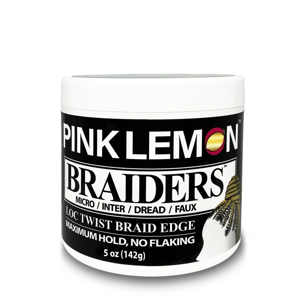 PINK LEMON Braiding Gel (5 oz) - Maximum Hold, No Flaking, Long Lasting Hold, High Shine. For Micro, Inter, Dread, Faux, Loc, Twist, Braid, Edge. Beauty & Personal Care PINK LEMON