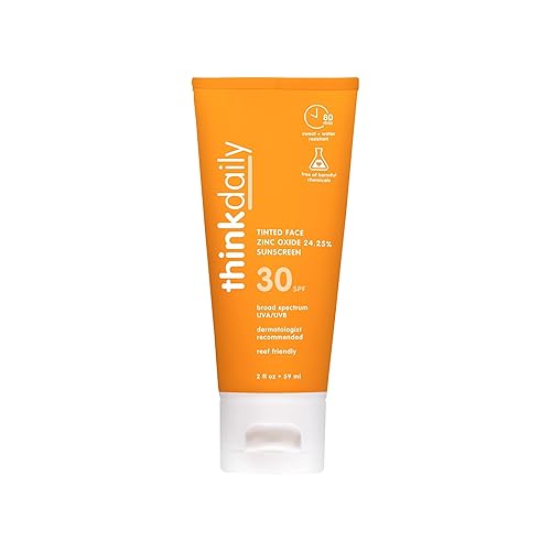 Thinkdaily SPF 30 Tinted Sunscreen for Face with Zinc Oxide, 2 Oz - Safe, Natural, Water Resistant Reef Safe Sunscreen, All Skin Tones, Broad Spectrum Beauty & Personal Care THINK