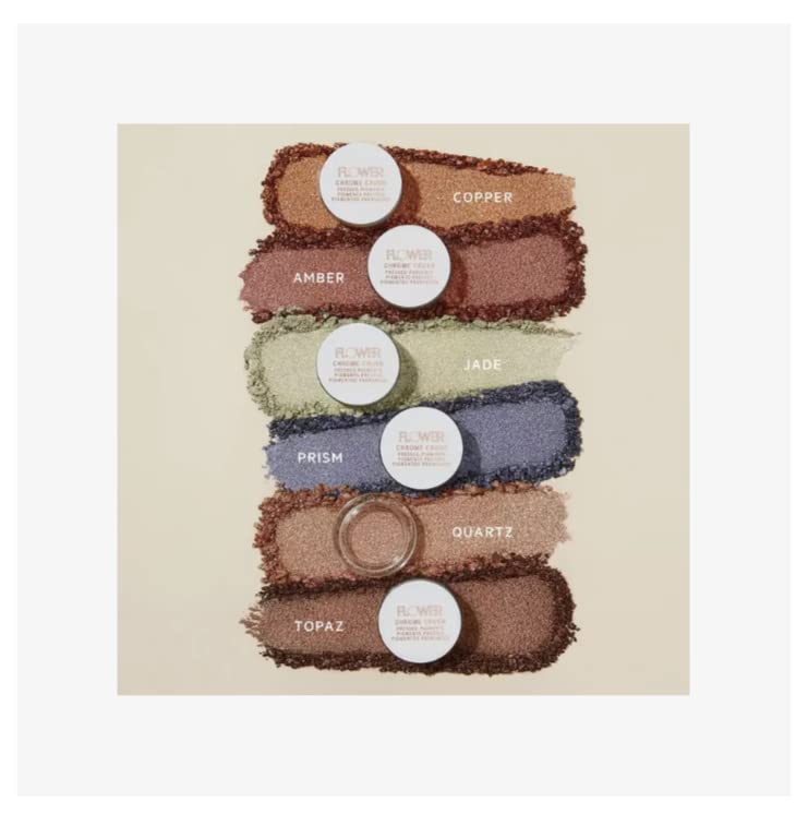 Flower Beauty by Drew Barrymore Chrome Crush Eyeshadow - Gel Powder + Buildable Formula - Shimmer + Glitter - Eyeshadow Topper (Jade)