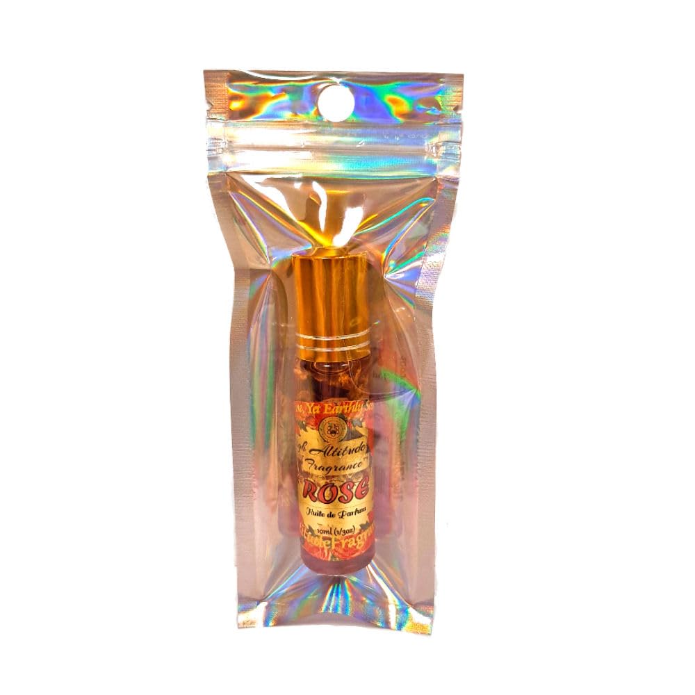 ROSE Perfume Oil - All-Natural Essential Oil Fragrance - Huile de Parfum - Bulgarian Damask Rosa Damascena Petals Otto, Tea Rose, De Mai - Roll Beauty & Personal Care HIGH ALTITUDE ORGANICS