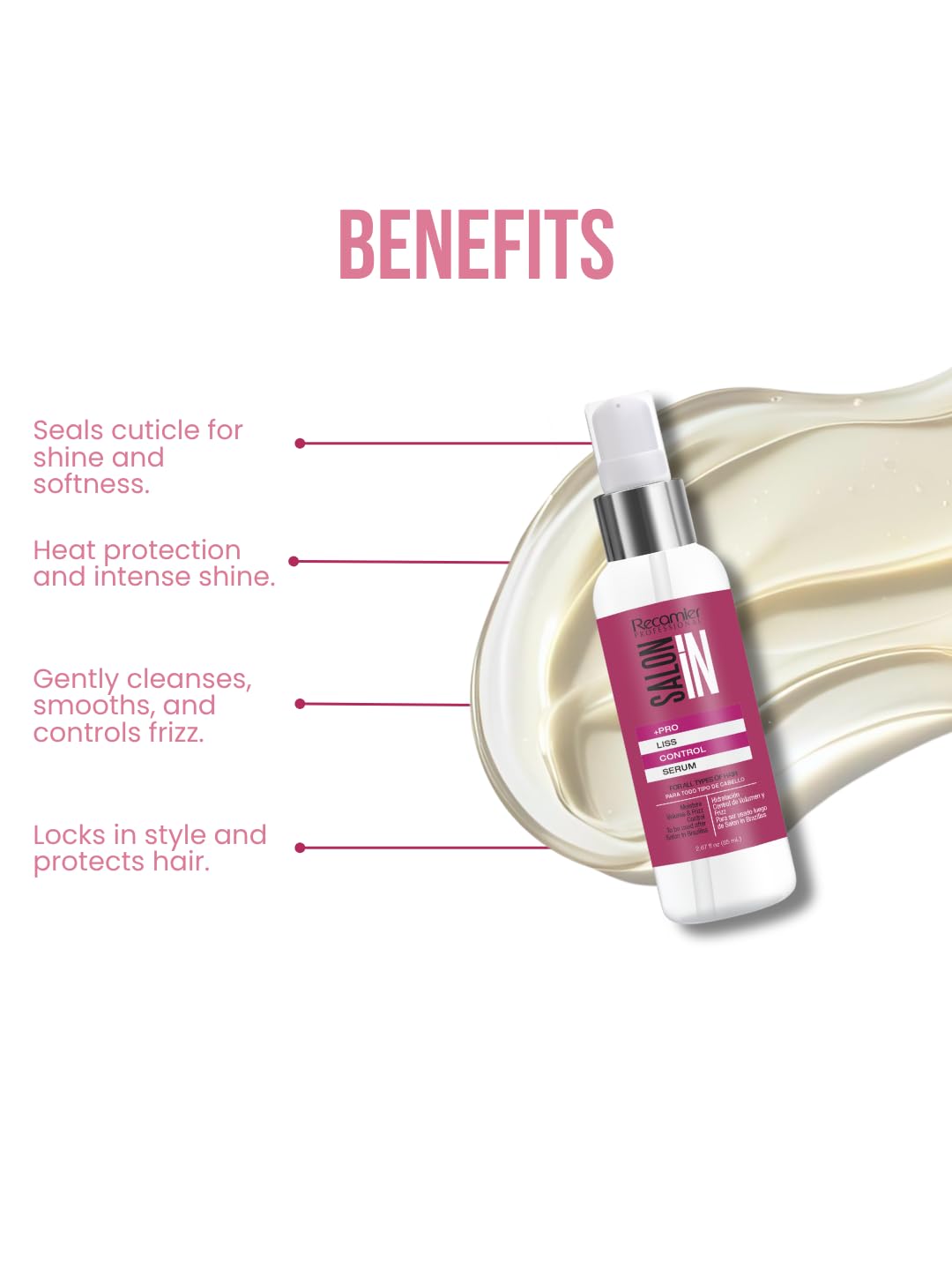 Salon In by Recamier | Liss Control Hair Care Set - Includes Shampoo (33.8 fl oz), Conditioner (33.8 fl oz) and Leave-On Treatment Set (10.1 fl oz) Beauty & Personal Care RECAMIER PROFESSIONAL SALON IN